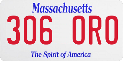 MA license plate 306OR0