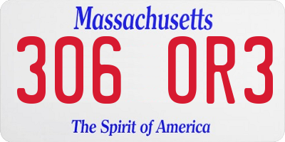 MA license plate 306OR3