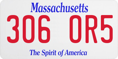 MA license plate 306OR5