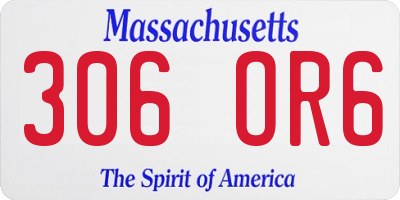 MA license plate 306OR6