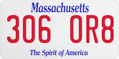 MA license plate 306OR8