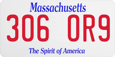 MA license plate 306OR9
