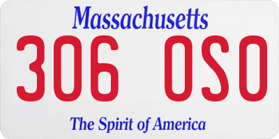 MA license plate 306OS0