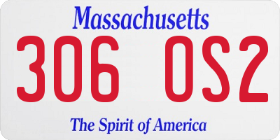 MA license plate 306OS2