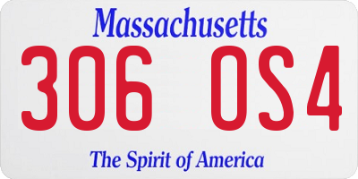 MA license plate 306OS4
