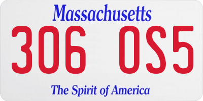 MA license plate 306OS5
