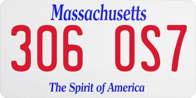 MA license plate 306OS7