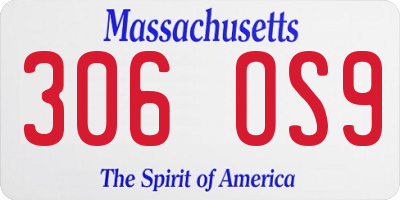 MA license plate 306OS9