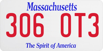 MA license plate 306OT3