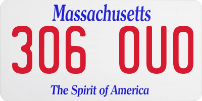 MA license plate 306OU0