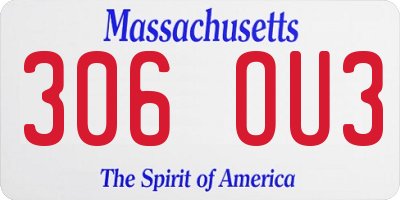 MA license plate 306OU3