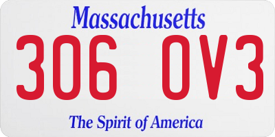 MA license plate 306OV3