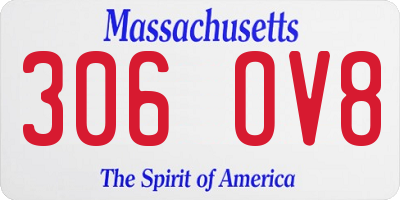MA license plate 306OV8