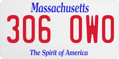 MA license plate 306OW0