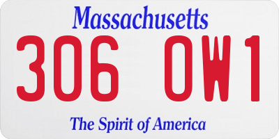 MA license plate 306OW1