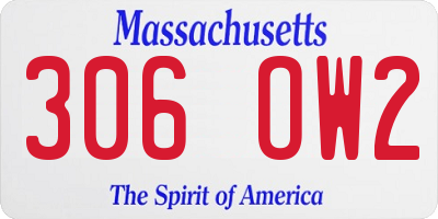 MA license plate 306OW2