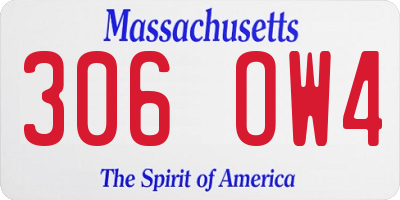 MA license plate 306OW4