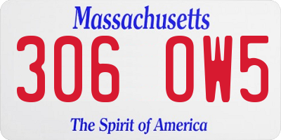 MA license plate 306OW5