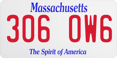 MA license plate 306OW6
