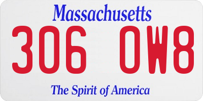 MA license plate 306OW8