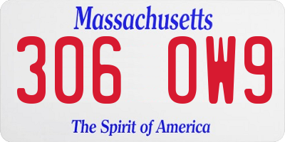MA license plate 306OW9