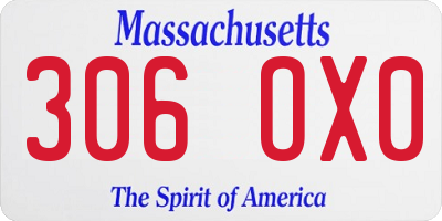 MA license plate 306OX0