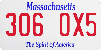 MA license plate 306OX5
