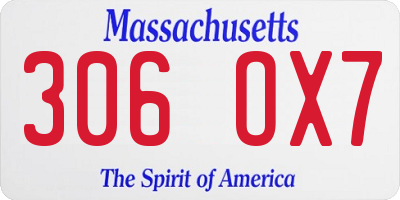 MA license plate 306OX7