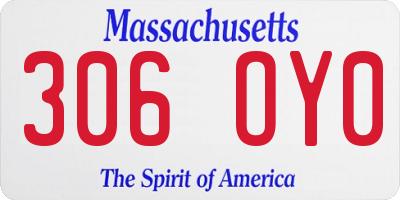 MA license plate 306OY0