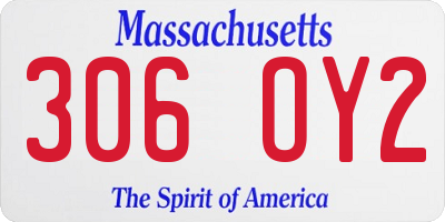 MA license plate 306OY2
