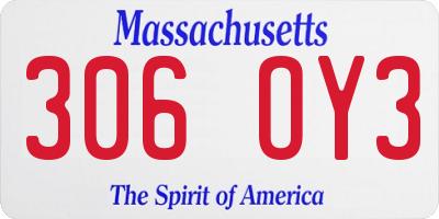 MA license plate 306OY3