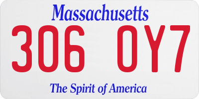 MA license plate 306OY7