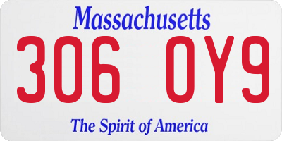 MA license plate 306OY9