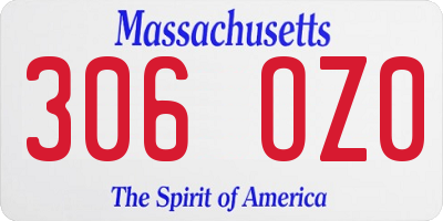 MA license plate 306OZ0
