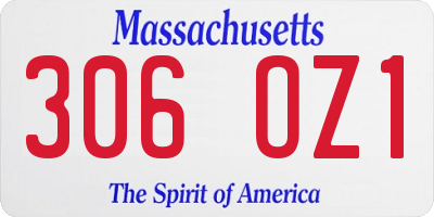 MA license plate 306OZ1