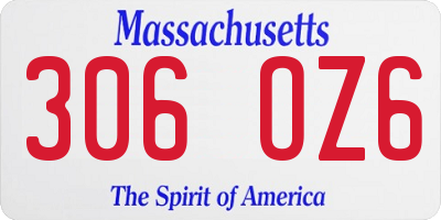 MA license plate 306OZ6