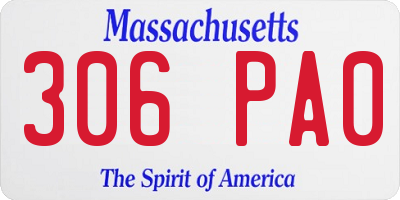 MA license plate 306PA0