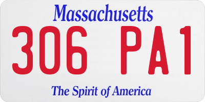 MA license plate 306PA1