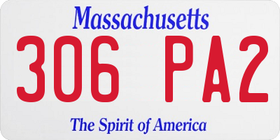 MA license plate 306PA2