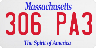 MA license plate 306PA3