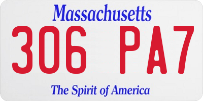 MA license plate 306PA7