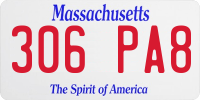 MA license plate 306PA8