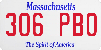 MA license plate 306PB0