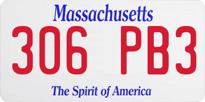 MA license plate 306PB3