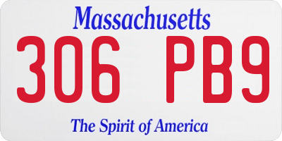 MA license plate 306PB9