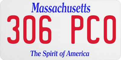 MA license plate 306PC0