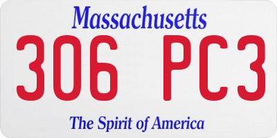 MA license plate 306PC3