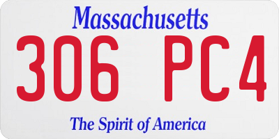 MA license plate 306PC4