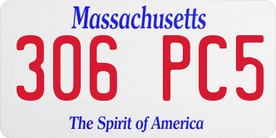 MA license plate 306PC5