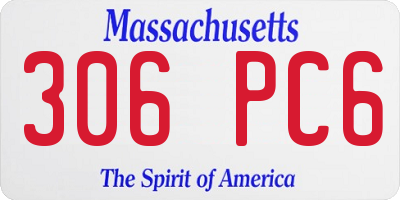 MA license plate 306PC6